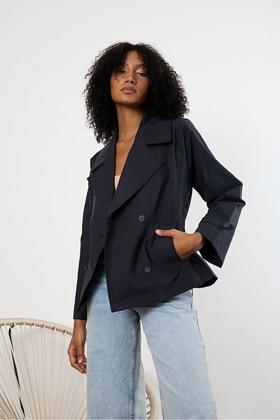 Bolivente Black Regular Unlined Seasonal Trench Coat
