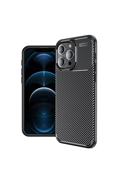 SKYDDAR INNOVATION Case for iPhone 12 Pro Max, CarbonFiber, Shockproof, Black, sticker set