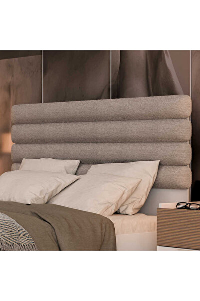 Adore Mobilya Milano Çift Kişilik Karyola - Vizon/Zebra 166x120x205 cm