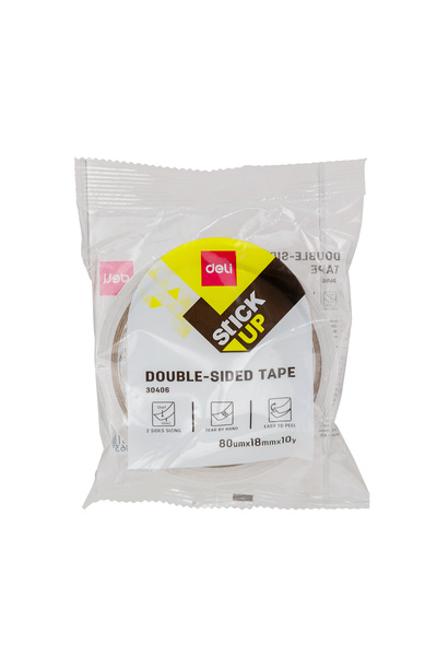 Deli Double side Tape, 2 Set of rolls, Easy to peel & Tear, 18mm 10 metre, Very strong adhesive