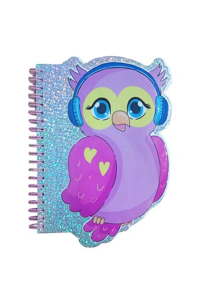 Misyon Notebook Msy-5624 Owl Spiral Engraved Character Cut