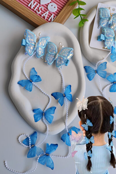 Nisankids 1 زوج من مشبك الفراشة واللؤلؤ