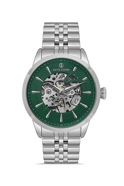 DAVID GUNER Men's Watch with Silver Coated Green Dial Dg-8835Ga-A10