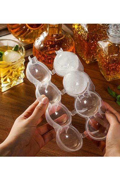 STOREMAX Svticaret 4 Compartment Sphere Ice Ball Mold - Round Ice Ball Mhm 1053513