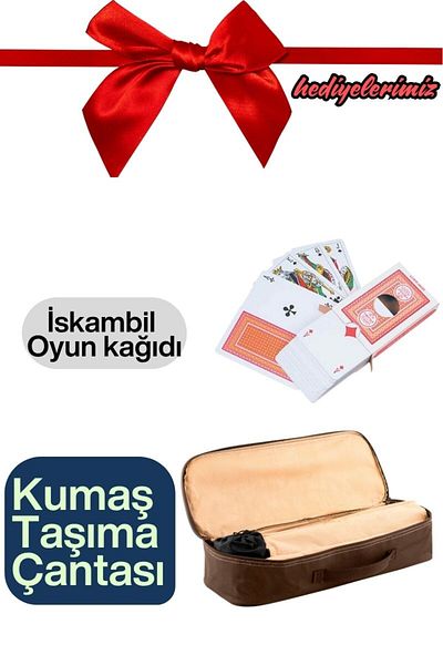 Comprox Eser Oval Okey Set, Natural Wooden Oval Okey Set (101 Okey Game Set) 1St Classroom Massive