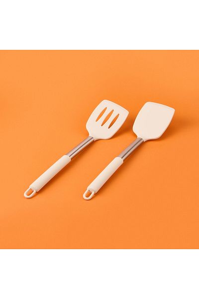 MATMEL Morenita 2 Piece Silicone Serving Set - Gray / White