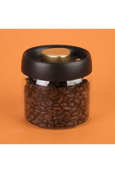 ASPARTAM Frasco Vacuum Storage Jar - Transparent / Black - 500 ml