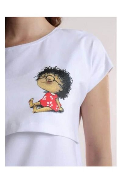 Bumbăcel Rochie cu mânecă scurtă pentru dame din bumbac