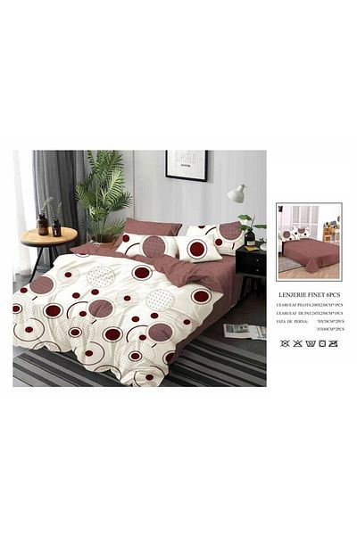 CHIRASO CHIRASO Finet Bedding Set, 6 Pieces, 2 Persons, Sheet 245x250, Quilt 200x230, 4 Pillowcases, Print