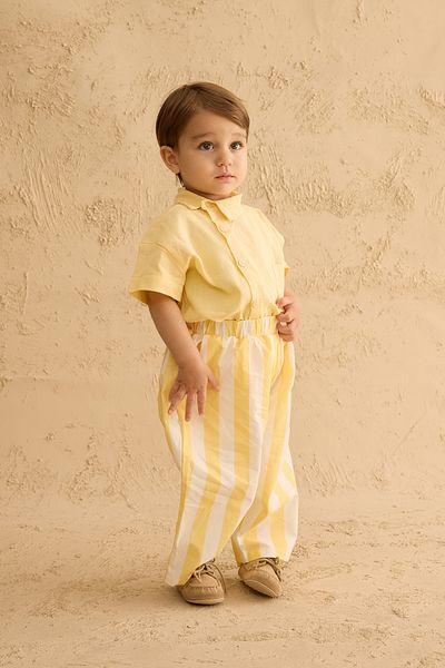 Fahhar Kids Striped Bomb Pants Yellow