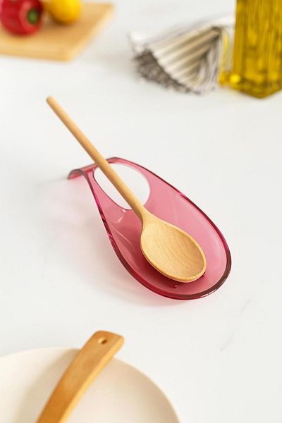Hangora Acrylic Plum Countertop Dirty Spoon Holder & Ladle Base