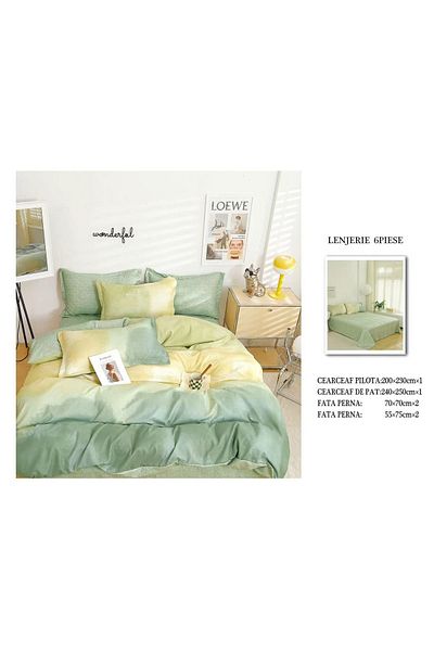 CHIRASO CHIRASO Finet Bedding Set, 6 Pieces, Sheet 240x250, Quilt 200x230, 4 Pillowcases, Print