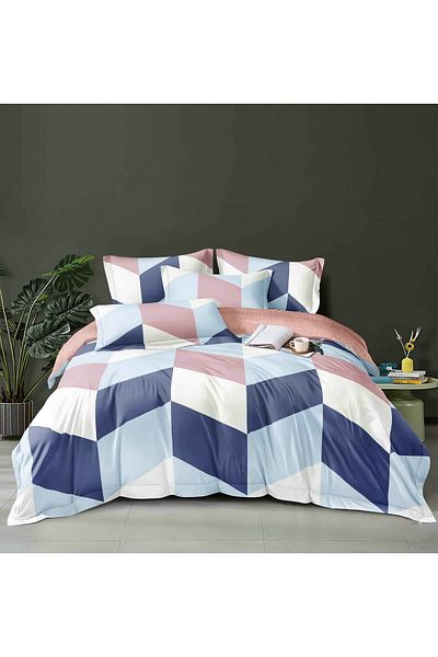 CHIRASO CHIRASO Finet Bedding Set, 4 Pieces, Sheet 140x200, Duvet Cover 160x200, 2 Pillowcases, with print