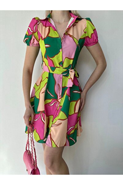 rose tml giyim Women's Satin Short Colorful Dress