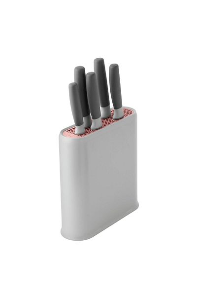 Berghoff Knife set with stand, 6 pieces, Steel, Plastic, Grey