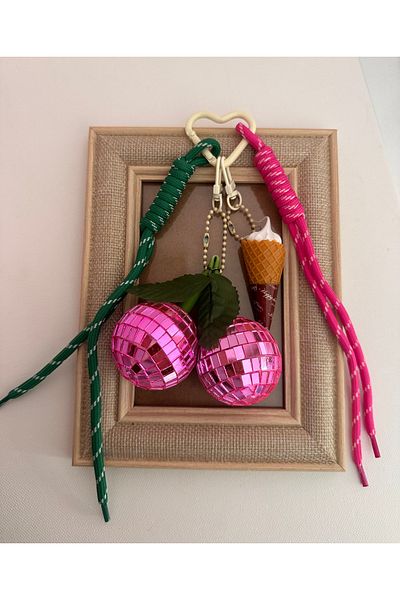 YENGEÇ Disco Ball and Ice Cream Model Bag Charm