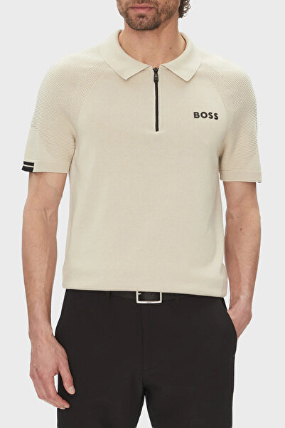 BOSS Pamuklu Slim Fit Yarım Fermuarlı Polo Yaka T Shirt Erkek POLO YAKA T SHİ...