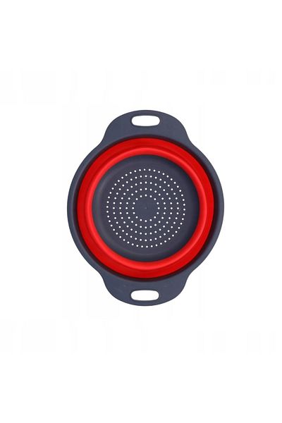 OEM Foldable colander, silicone and plastic, XL, 29 cm, red