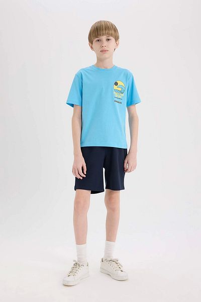 DeFacto Tricou cu mânecă scurtă imprimat cu gât crew pentru băiat E0186a825hs