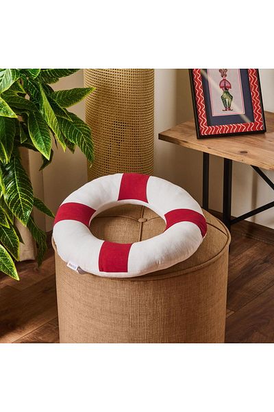 ASPARTAM Lifebuoy Figured Pillow - White - 36X36 cm
