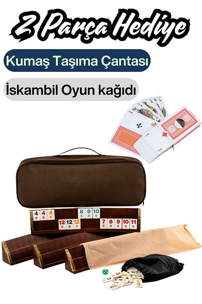 Comprox Eser Oval Okey Set, Natural Wooden Oval Okey Set (101 Okey Game Set) 1St Classroom Massive