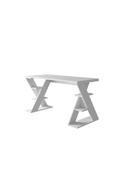 Mourah Home Papillon Modern Working Table With Storage, Study Desk with Open Shelves For Office, Home