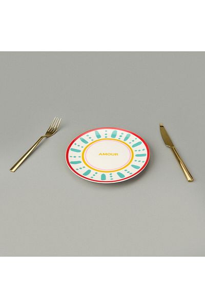 MATMEL Amour Pasta Plate - Colored - 19 cm