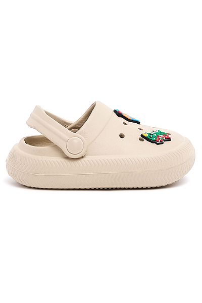 R&B Beige Jibbitz Slingback Clogs