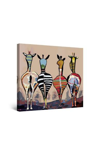 startonight Tablou DualView Startonight Zebre Pline de Culoare, luminos in intuneric, 80 x 80 cm