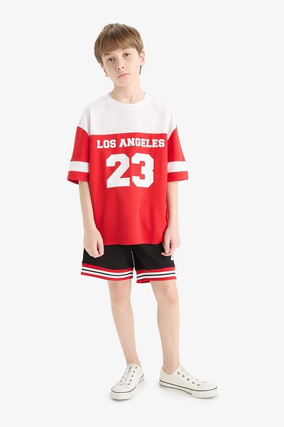 DeFacto Bedruckte Shorts für Jungen mit elastischem Bund F2419A825HS
