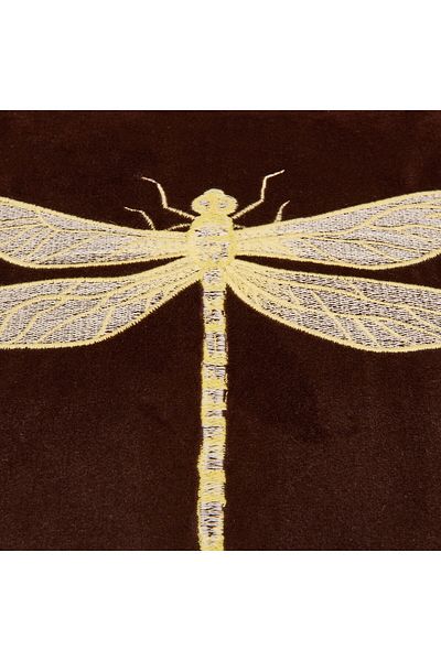 MATMEL Dragonfly Patterned Velvet Throw Pillow - Brown - 43X43 cm