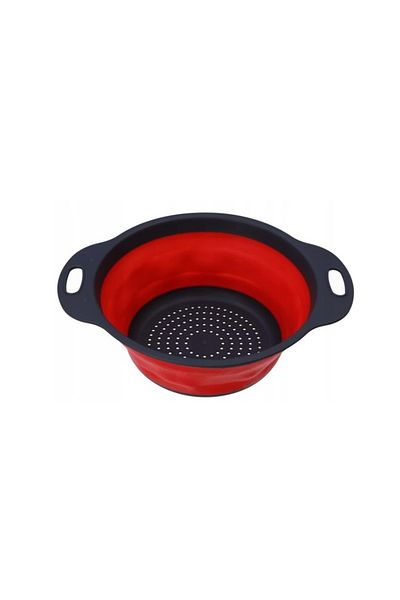 OEM Foldable colander, silicone and plastic, XL, 29 cm, red
