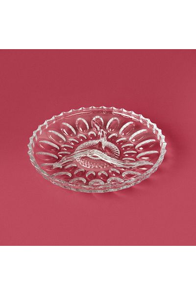 deli glass Glass Breakfast Presentation Plate with 3 Compartments - Transparent - 22 cm