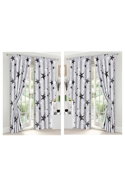 chiraso CHIRASO Finet Bedding Set, 8 Pieces with 2 Curtains, Fitted Sheet 180x200, Duvet Cover 200x230, 4 Pillowcases