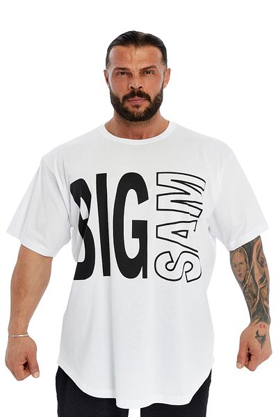 Big Sam Oversize Cotton T-Shirt Gym Rag Top Big Sam 3382