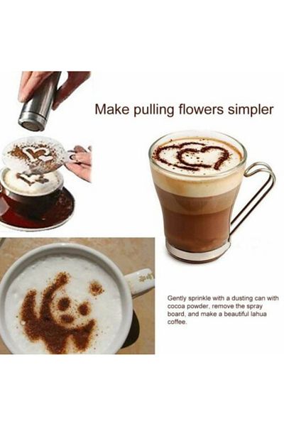 zola Set of 16 reusable coffee or dessert decorating icing, 13x8.5 cm, transparent, different shapes