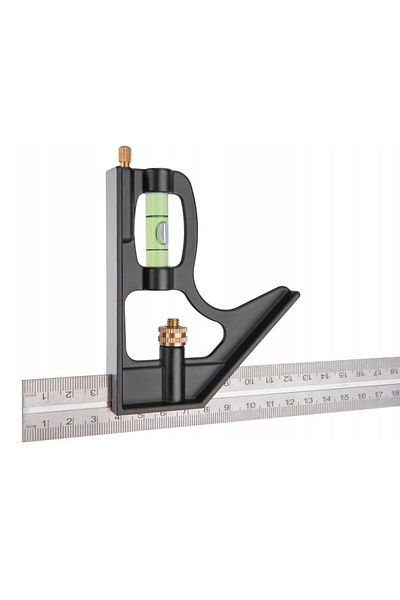 OEM Adjustable carpenter's square, multifunctional, 30 cm, stainless steel, black/silver