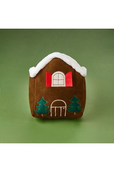 MATMEL New Year's House Figured Pillow - Brown - 22X22 cm