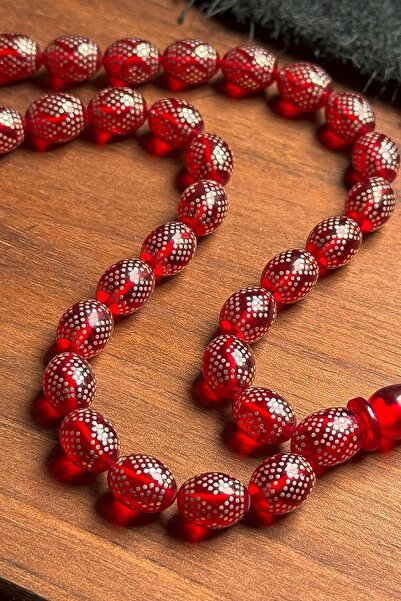 TESBİHKENTİ إمراه باران العمل والصبر مسبحة من العقيق الناري من الفضة