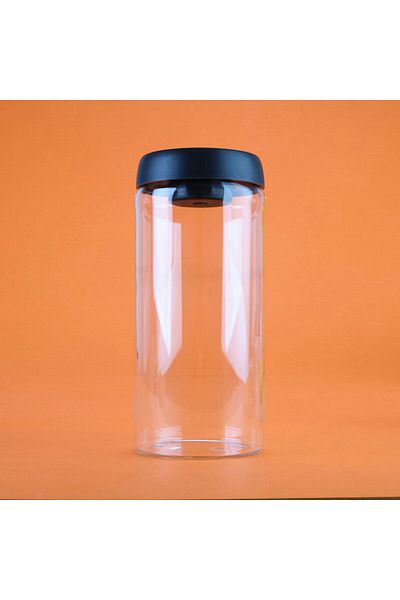 ASPARTAM Frasco Vacuum Storage Jar - Transparent / Black - 1.8 Lt