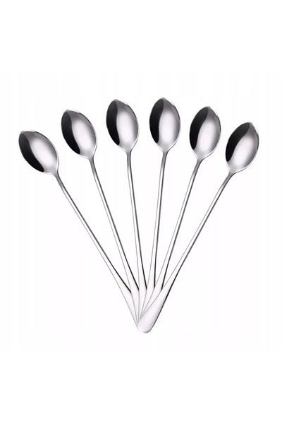OEM Set of 6 dessert, coffee and ice cream spoons, 19 cm, silver
