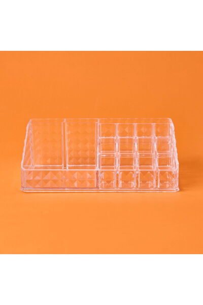 KUT FLY منظم كلاسيكي شفاف، 23x13x9 سم، برتقالي، حل تخزين منظم وعصري