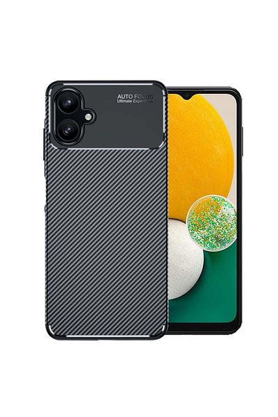 SKYDDAR INNOVATION Case for Samsung Galaxy A06, CarbonFiber, Anti-shock, Black, set with sticker