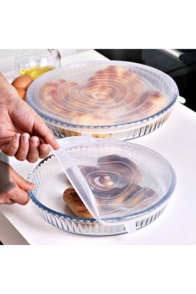 ASPARTAM 2-Piece Round Silicone Pyrex Cover - Transparent