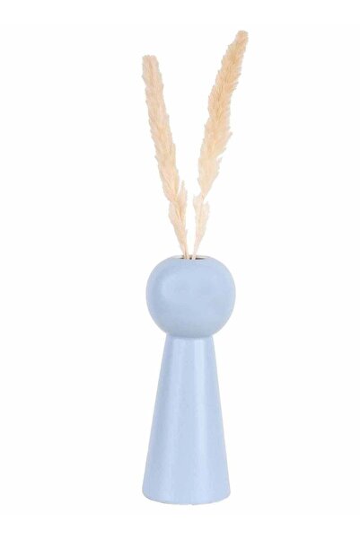 PRICKLY PEAR مزهرية سيراميك طويلة باللون الأزرق