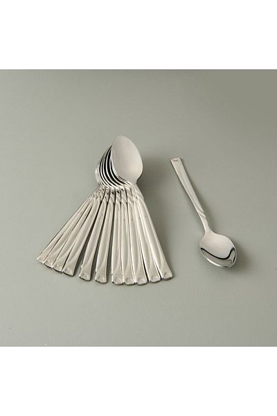 MATMEL Fiesta Sade 12-Piece Tea Spoon - Silver - 11 cm