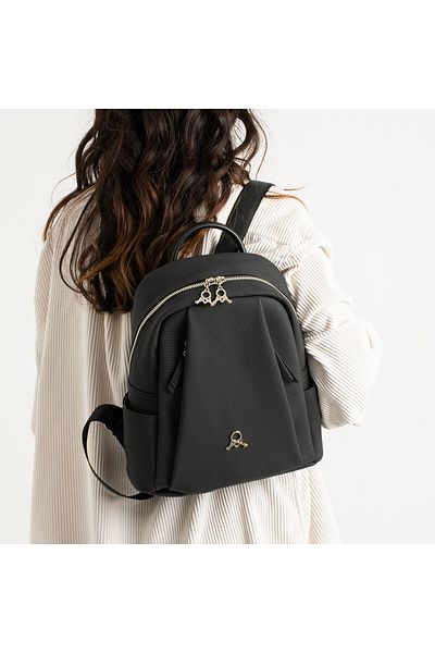 Getcho Meris Women's Black Backpack - Lightweight and Suitable for Daily Use, Multi-Compartment Design