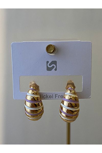 Çelik Spiral Model Bottega Steel Earrings