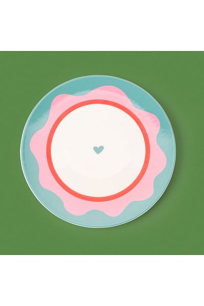 MATMEL Granny Serving Plate - Green / Pink - 25 cm
