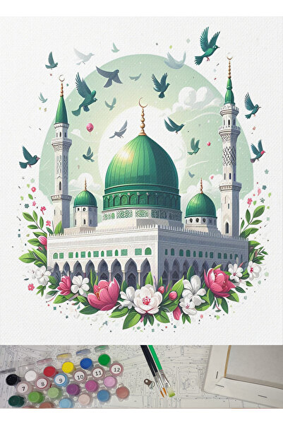 MorAnka Tuval&Boya Sayılarla Boyama Tuval Seti Fırça Boya Dahil (Çıtalı) 40X5...